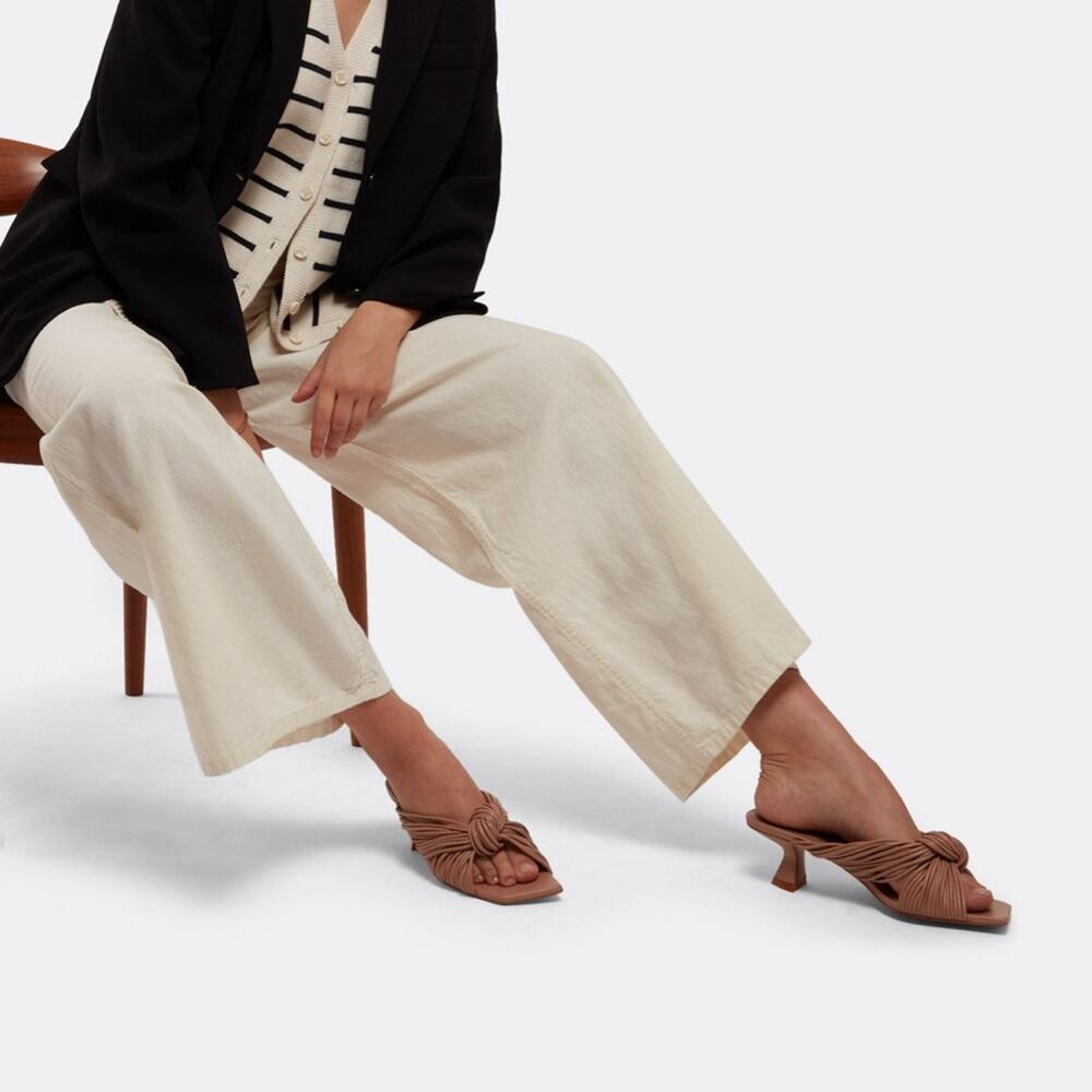 Mercedes Castillo beige Bianca knotted mules size 7
